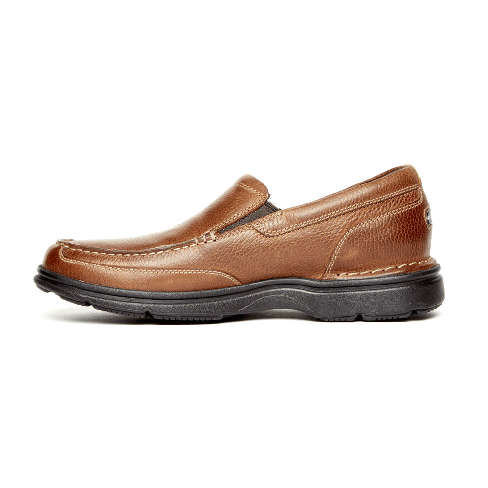 Rockport Mens Slip-On Brown - ProWalker Eureka Plus - UK 704-DTUWGO